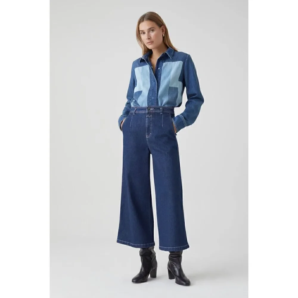 Anthropologie Closed Organic Cotton Leira High-Rise Wide-Leg Jeans